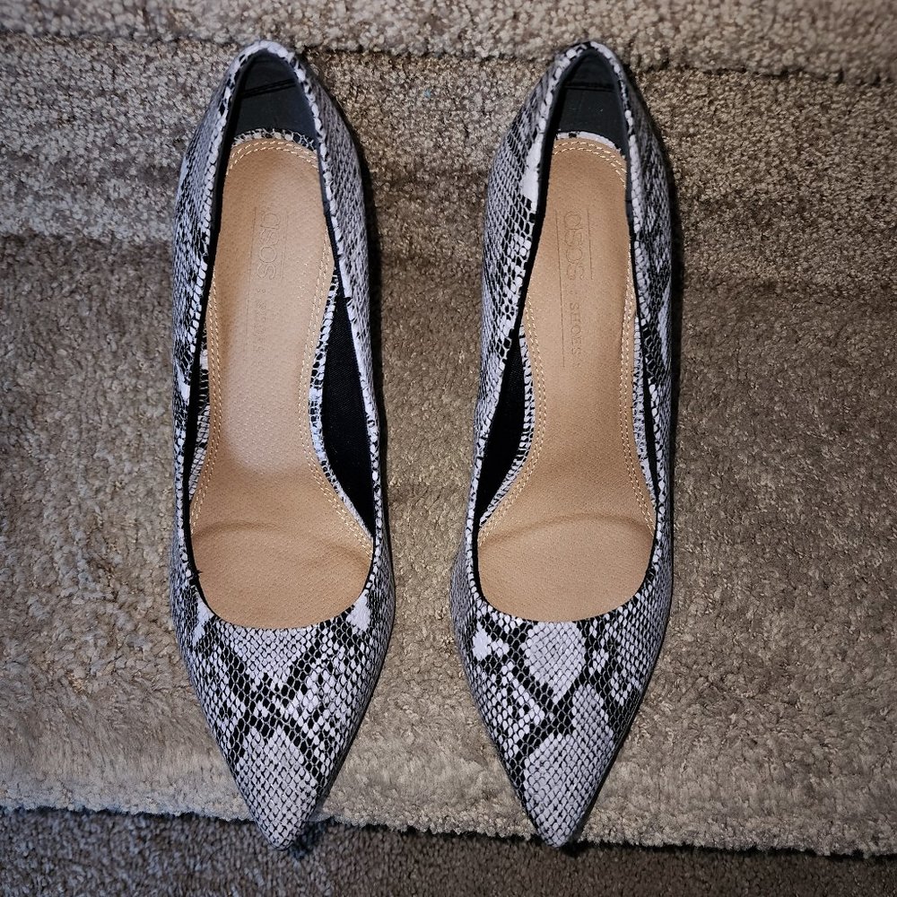 ASOS Snakeskin Print 4 inch Heels - Size 6